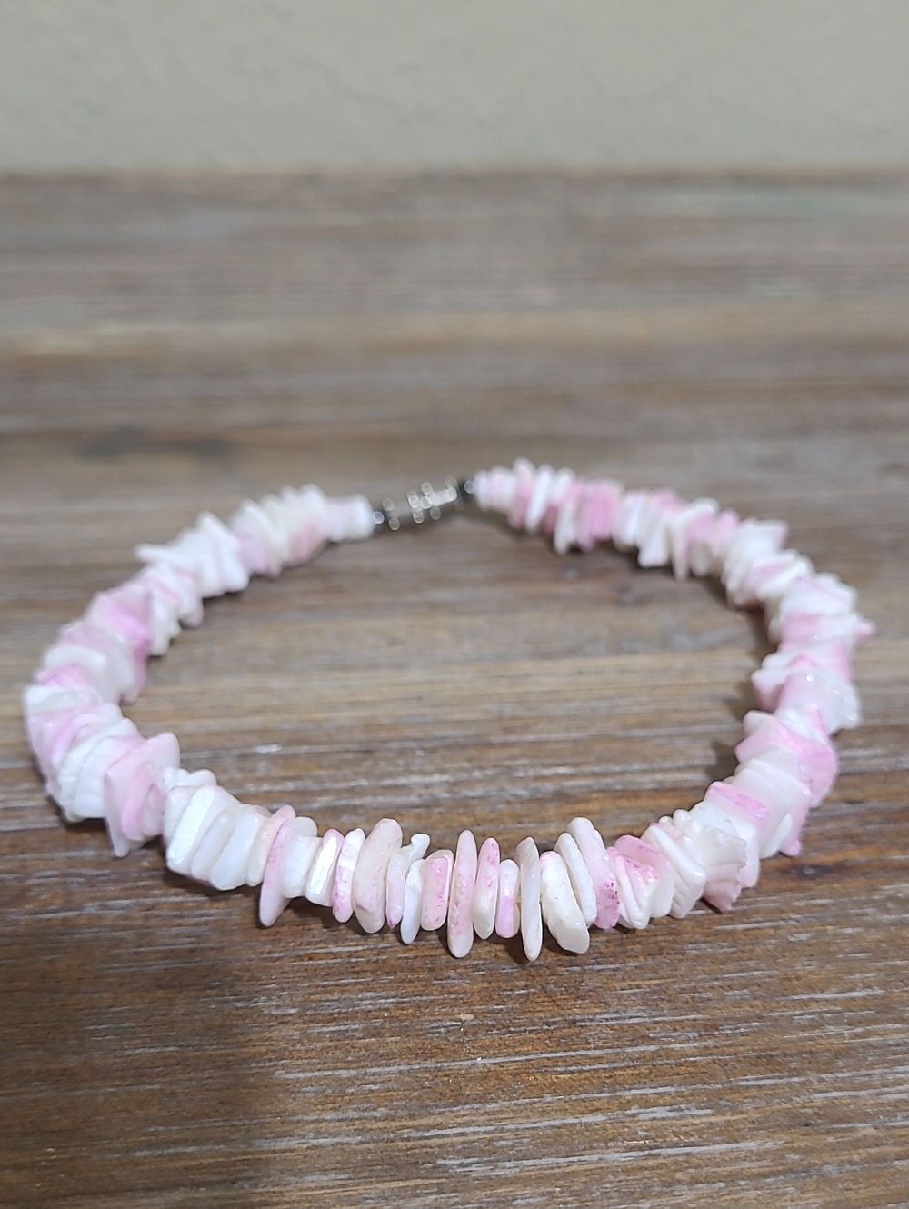 Pink And White Puka Shell Anklet - Women Jewelry